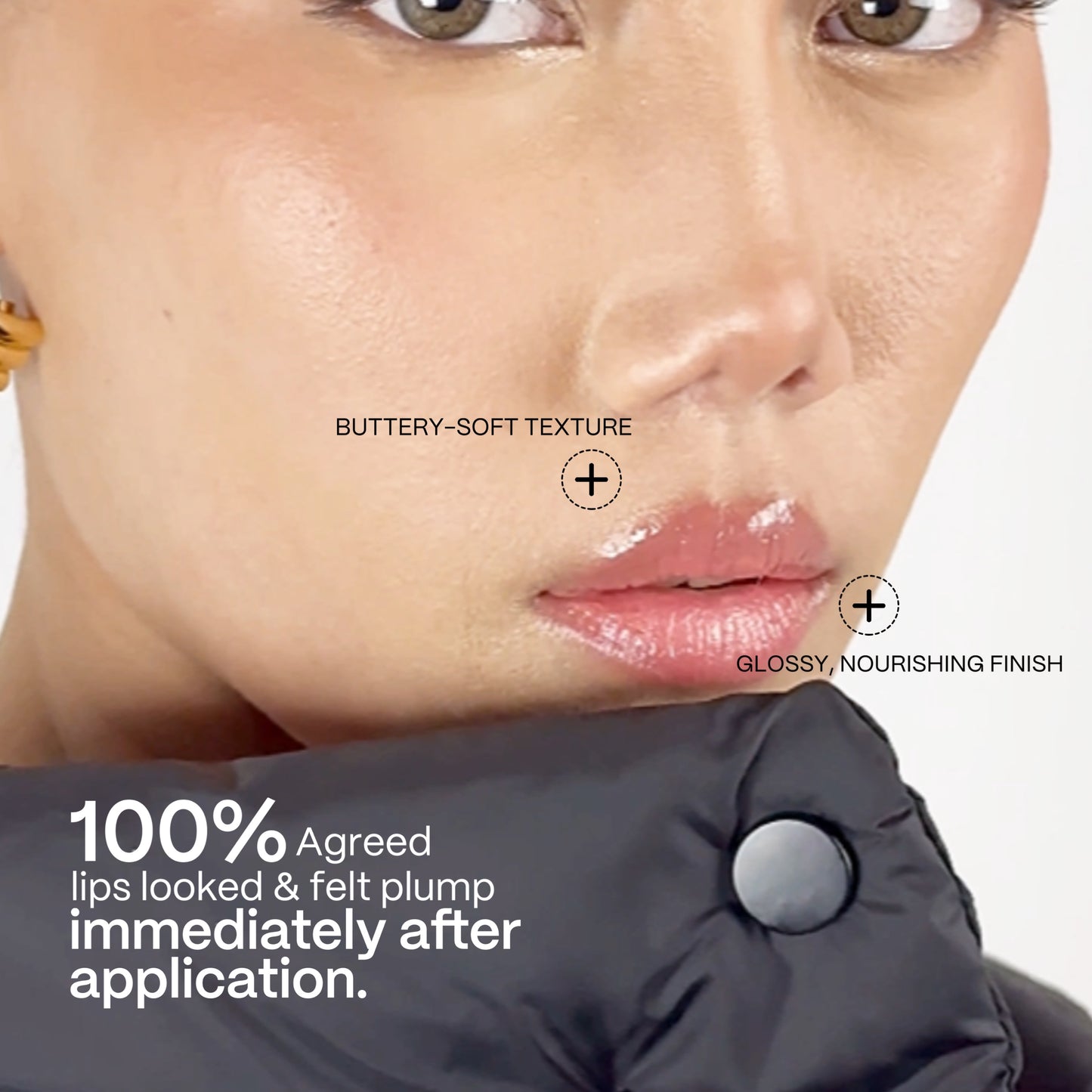 Model Showing Benefits of Lip Glaze