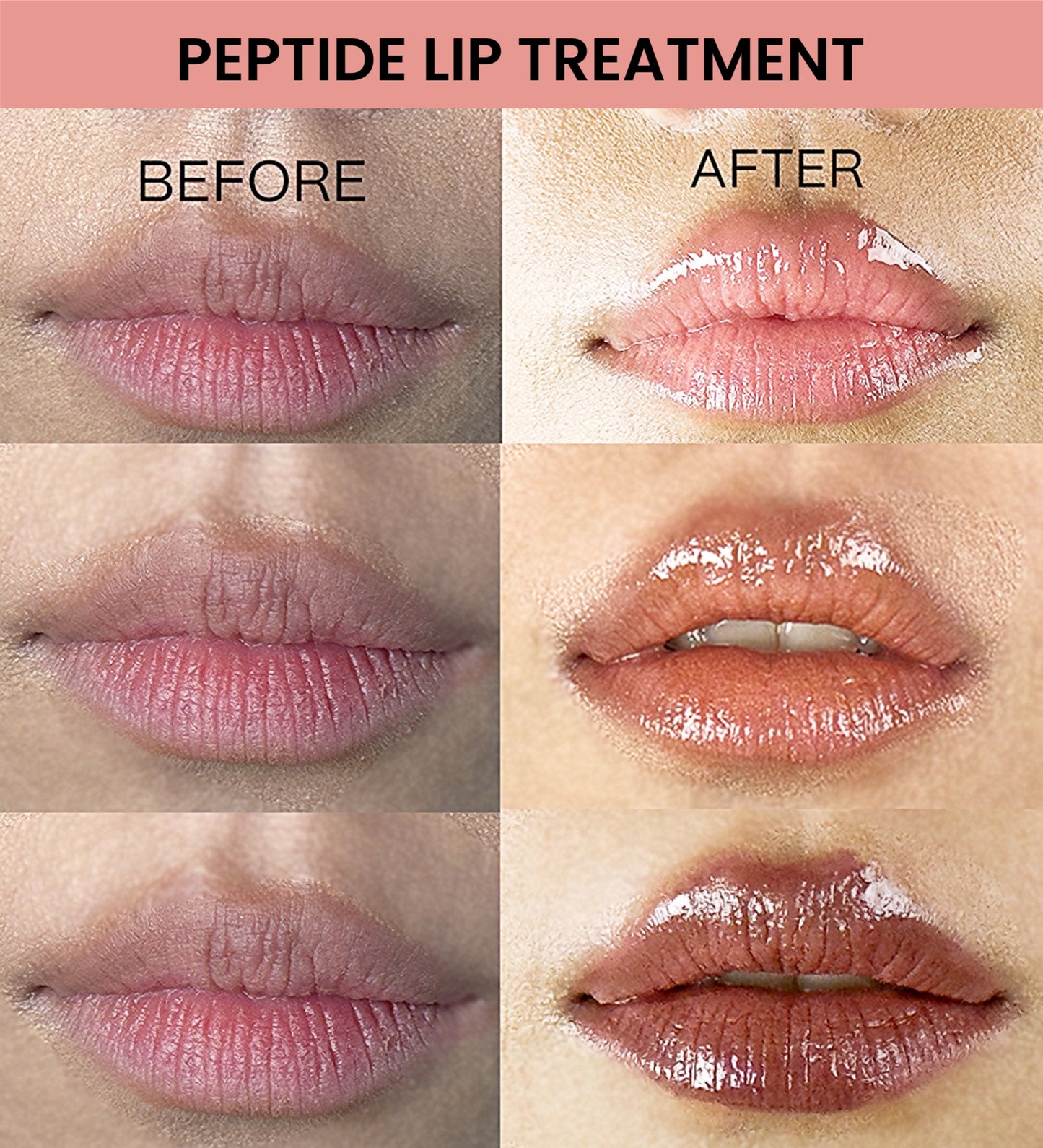 Plumpy And Hydrated Before and After by using Lip Glaze