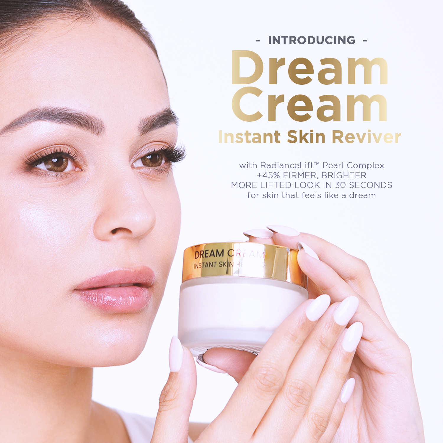 Model Showing Dream Cream in her Hands