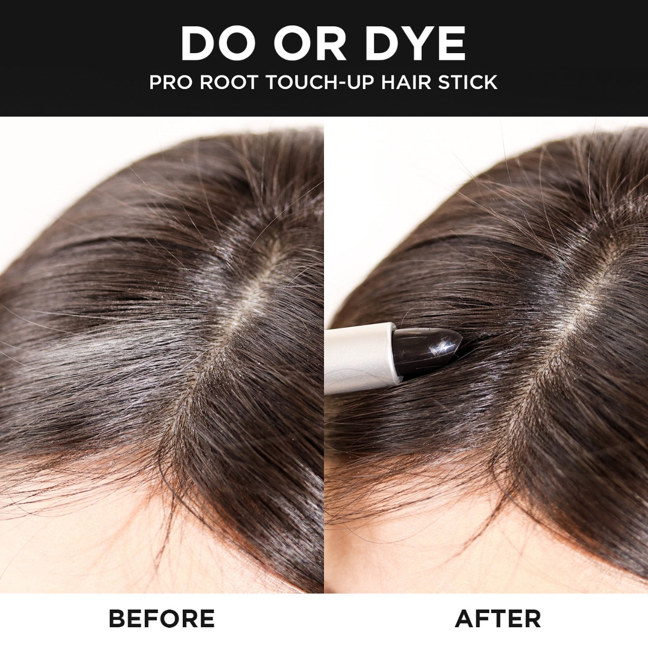 Before and After Results of Do Or Dye Root Touch Up Hairstick