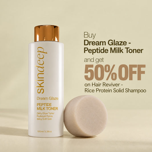 Dream Glaze - Peptide Milk Toner + Hair Reviver - Rice Protein Solid Shampoo
