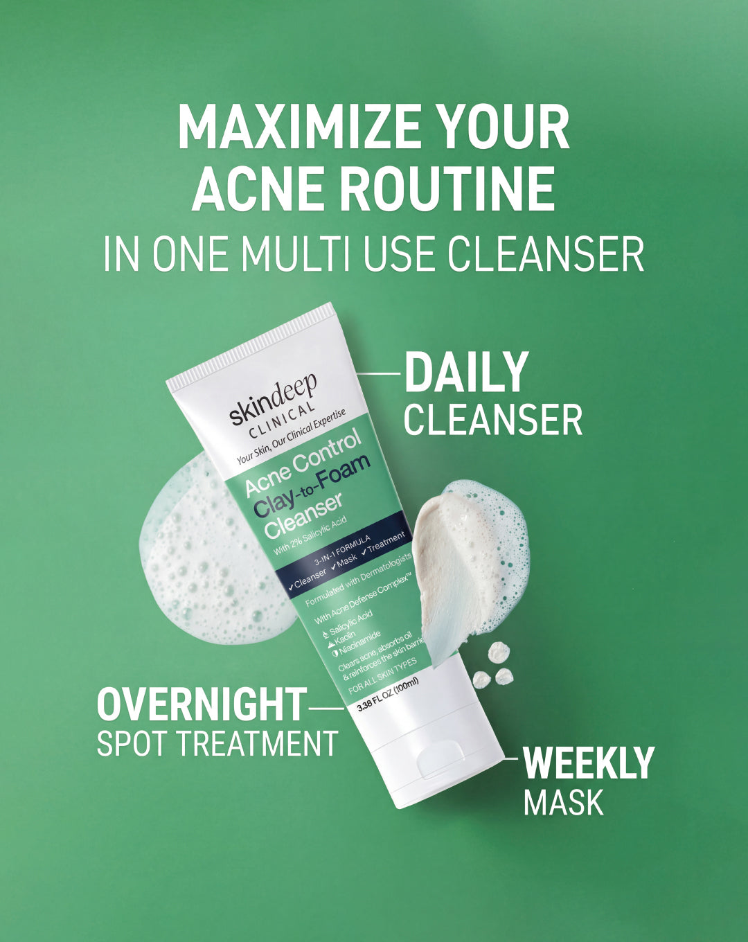 Acne Control Clay-to-Foam Cleanser